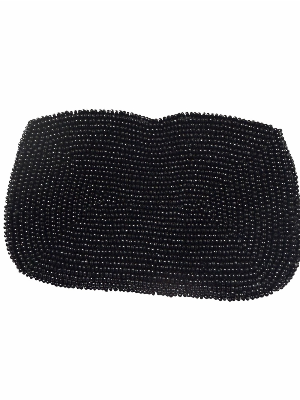 Black Beaded Clutch Hearts Zip Small Wallet - Picture 2 of 5